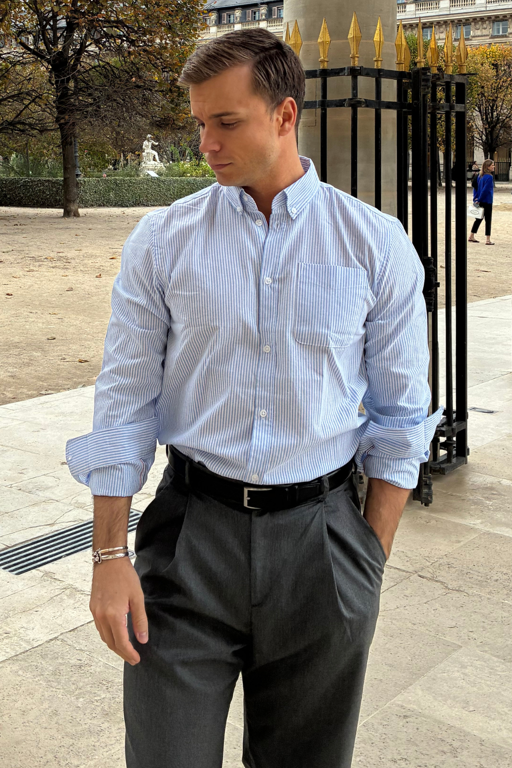 De Originala Performance Oxford Skjorta - Ljusblå/Vit