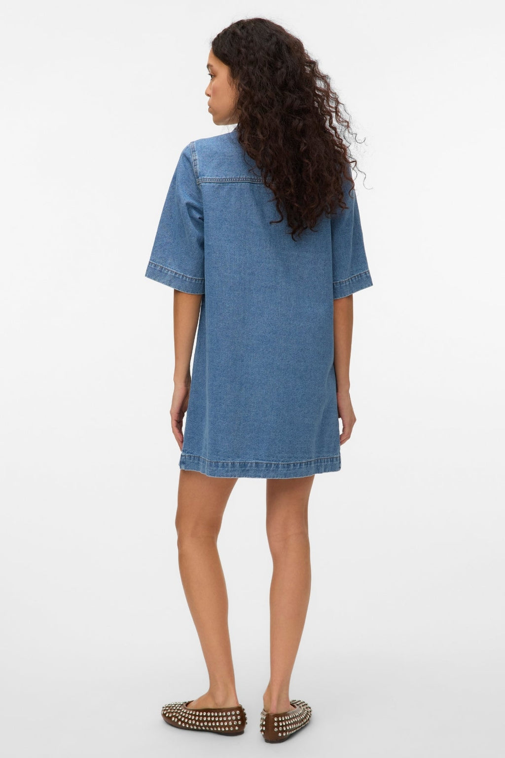 Fenja Kort Denimklänning - Mellanblå Denim