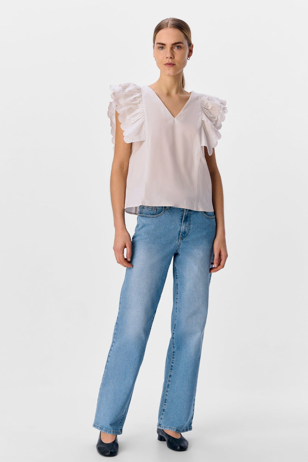 Hope Papaya Nour S/S Top - Vit Sand