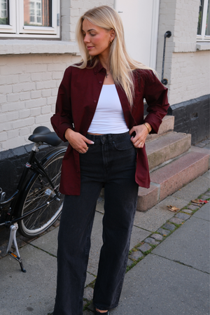 Boyfriend Oxfordskjorta - Burgundy