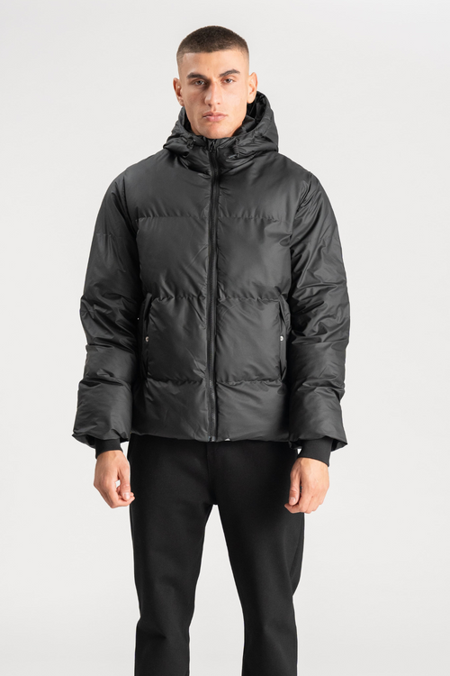 Coated Hooded Jacket - Svart