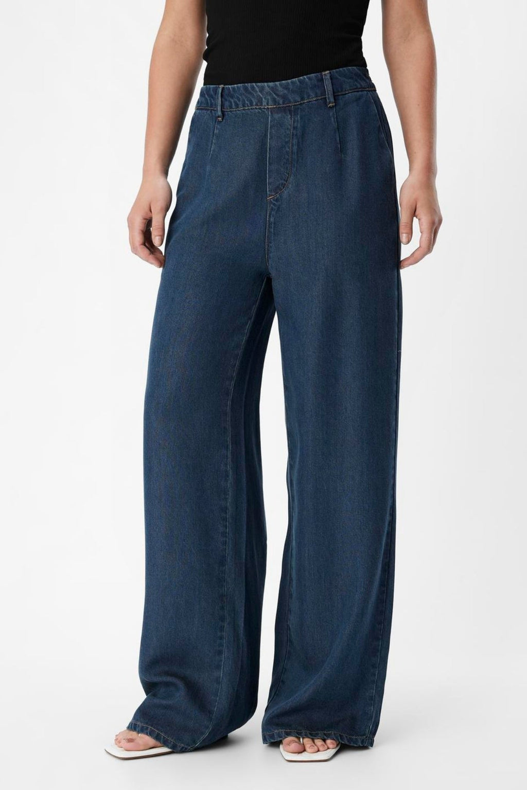 Frame Lisa Wide Pants - Mörkblå Denim