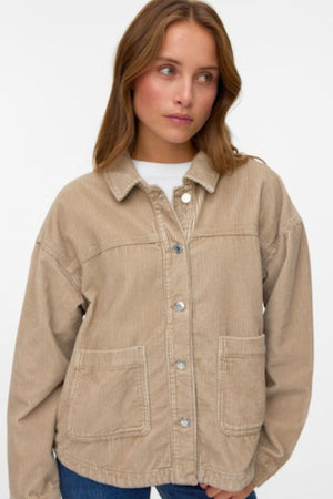 Jamie Corduroy Skjortjacka - Silver Mink