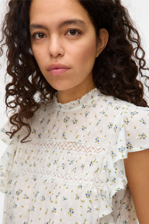 Trine Spetstopp - Snow White Maguerite Blue Jasper