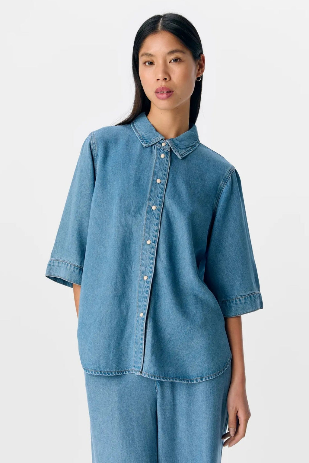 Frame Denim Top - Ljusblå Denim