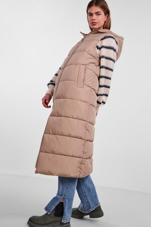 Elinora Lång Puffet Väst - Silver Mink