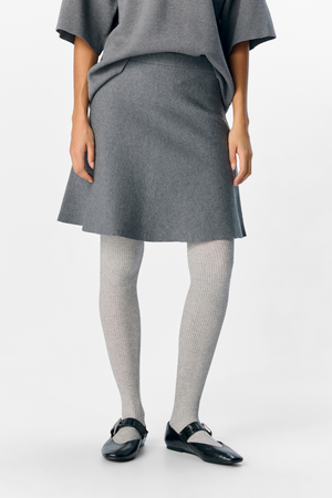 Reynard HW Kortstickad Kjol - Mellangrå Melange