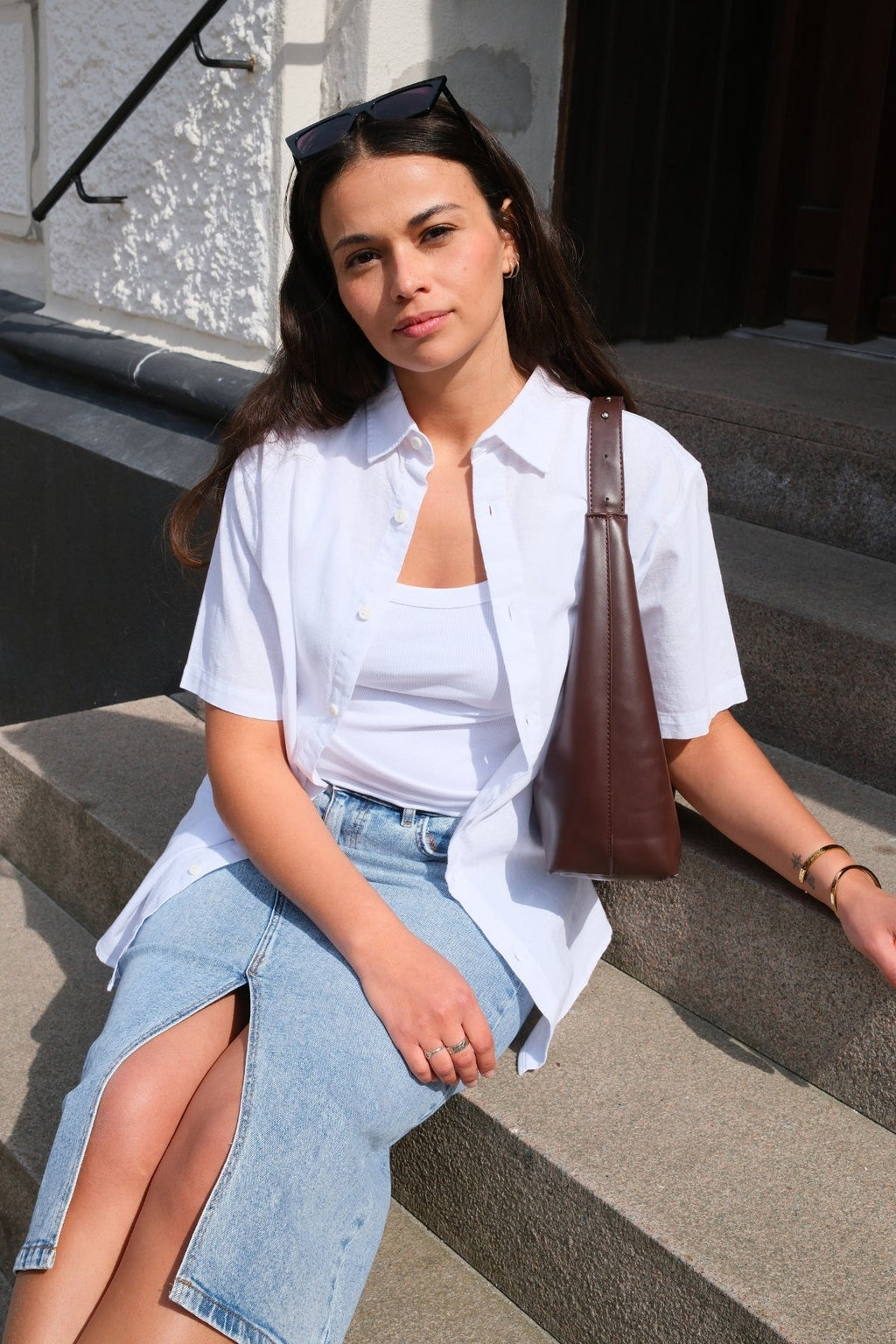 Kortärmad Linneskjorta - Vit