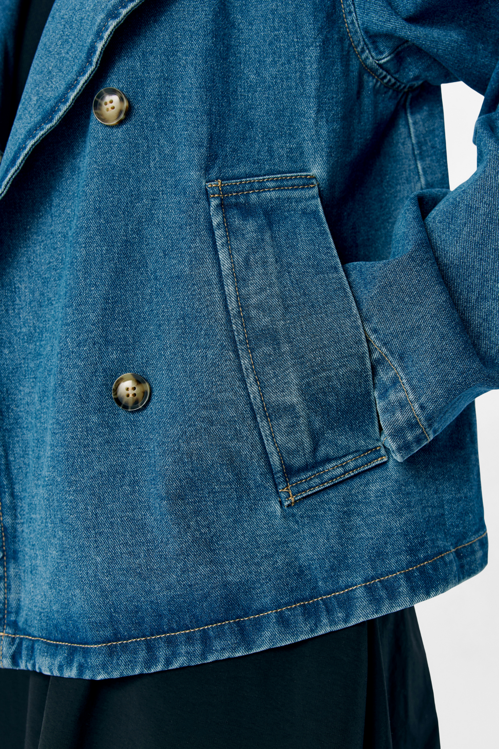 Tilla Gro L/S Jeansjacka - Mellanblå Denim