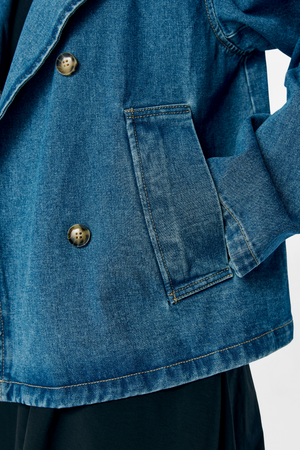 Tilla Gro L/S Jeansjacka - Mellanblå Denim