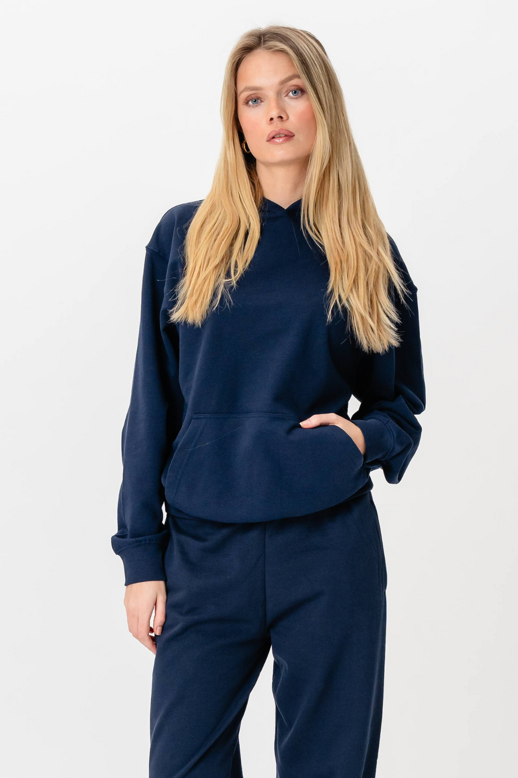 Hoodie Utan Snörning - Navy