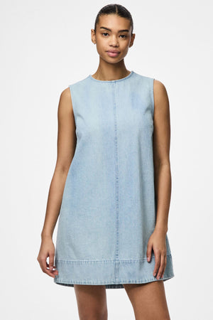 Flora Mini Denimklänning - Light Blue Denim