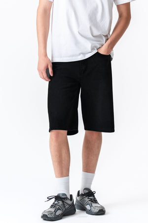 Denim Shorts Loose - Solid Svart