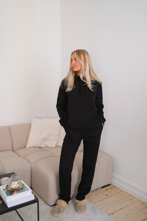 Essential Hoodie Sweatset för Kvinna - Svart