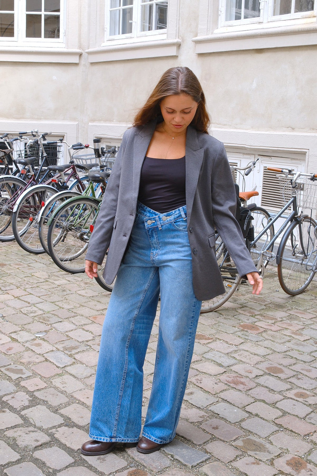 Klassisk fit Blazer - Mörkgrå