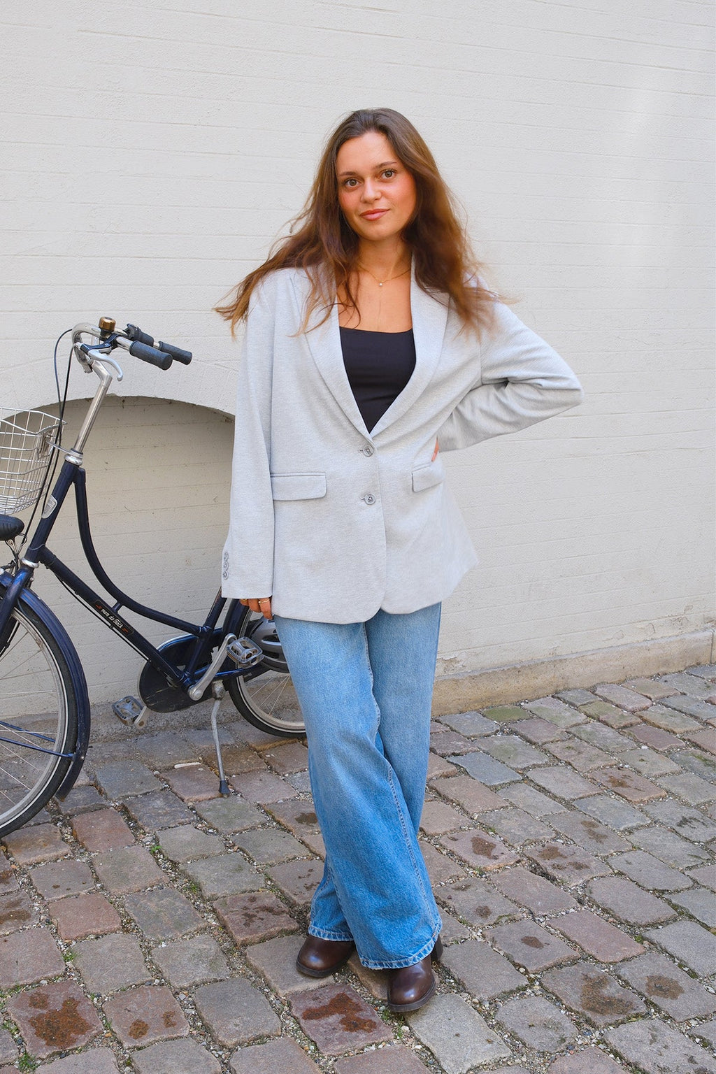 Klassisk fit Blazer - Ljusgrå