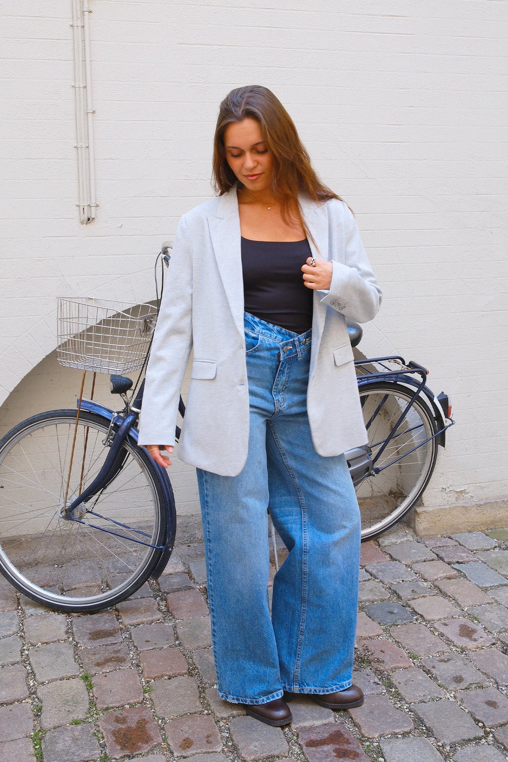 Klassisk fit Blazer - Ljusgrå