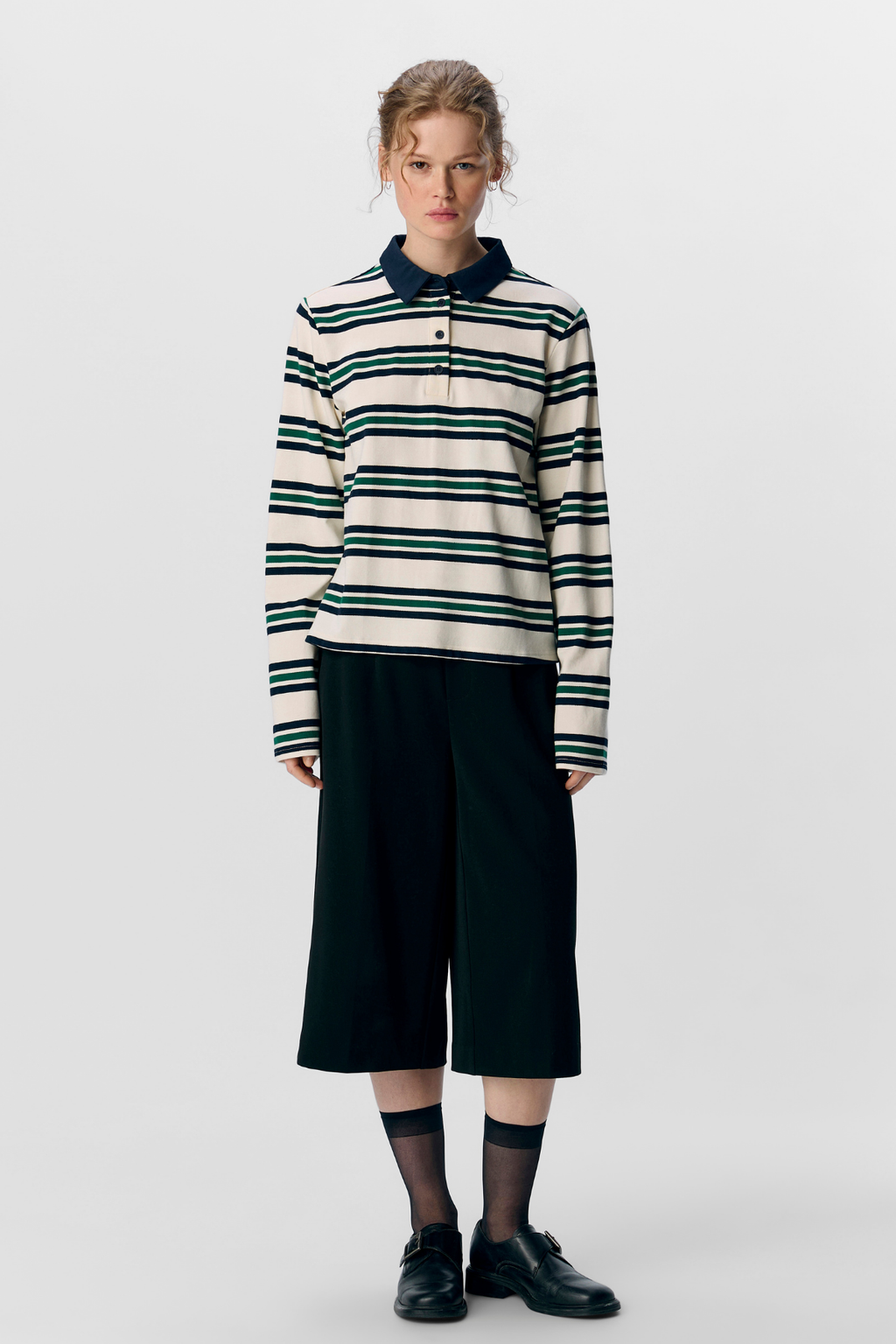 Nana L/S Polo Top - Skymarin