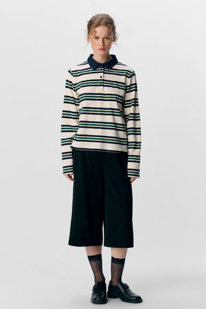Nana L/S Polo Top - Skymarin