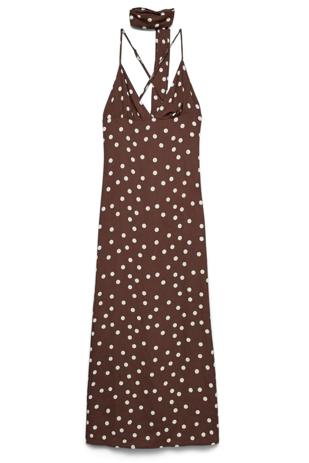 Elisa Lång Singlet Scarf-klänning - Chocolate Martini : Snow White Dot