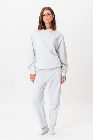 Hoodie Utan Snörning - Grå