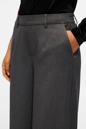 Lisa Wide Pant - Grå Melange