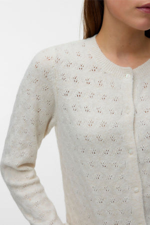 Vero Moda Doffy Stitch Ls O-Neck Cardigan - Birch Melange