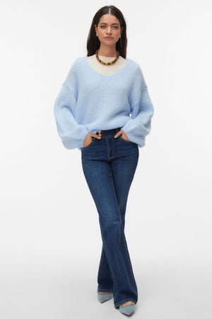 Vero Moda Maybe 2way V-Neck Pullover - Ljusblå