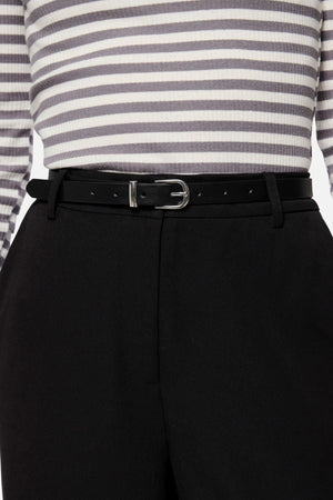 Myra Slim Belt - Svart Silver