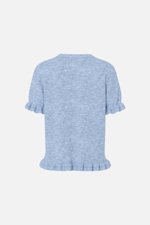 Lydia Volangstickad Kofta - Cashmere Blue