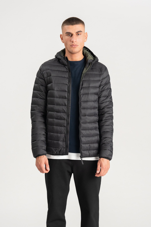 Hooded Light Puffer Jacka - Svart