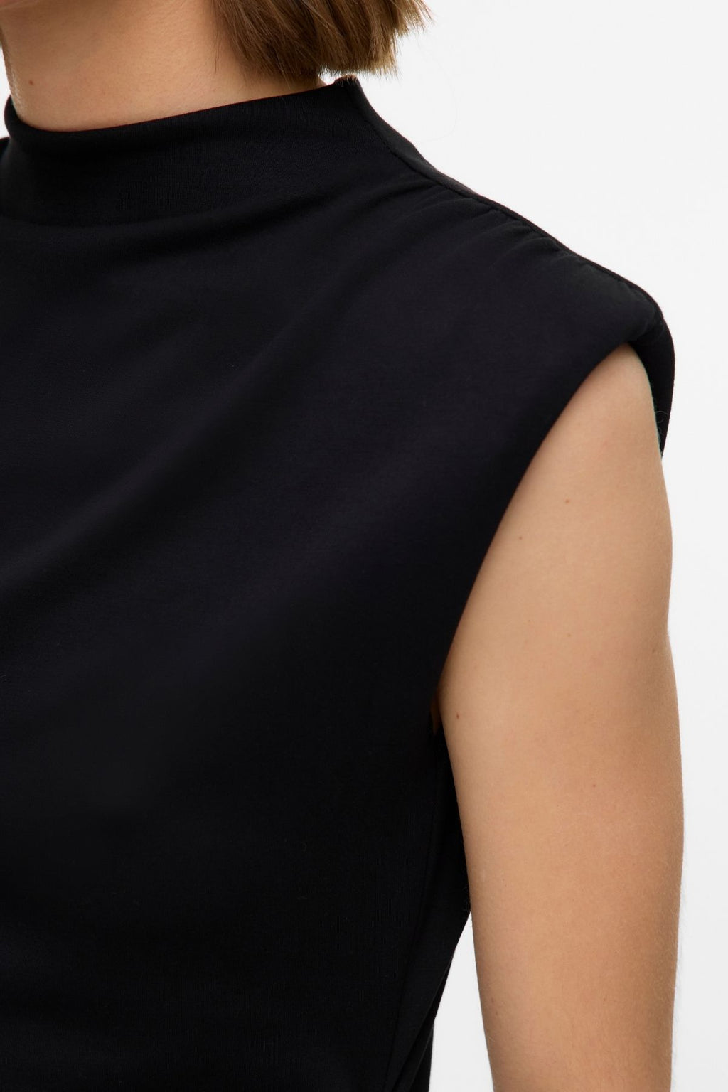 Nelli Kort Klänning med Hög Hals - Svart