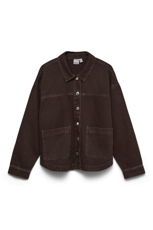 Jamie Denim Shacket - Chocolate Torte-Washed