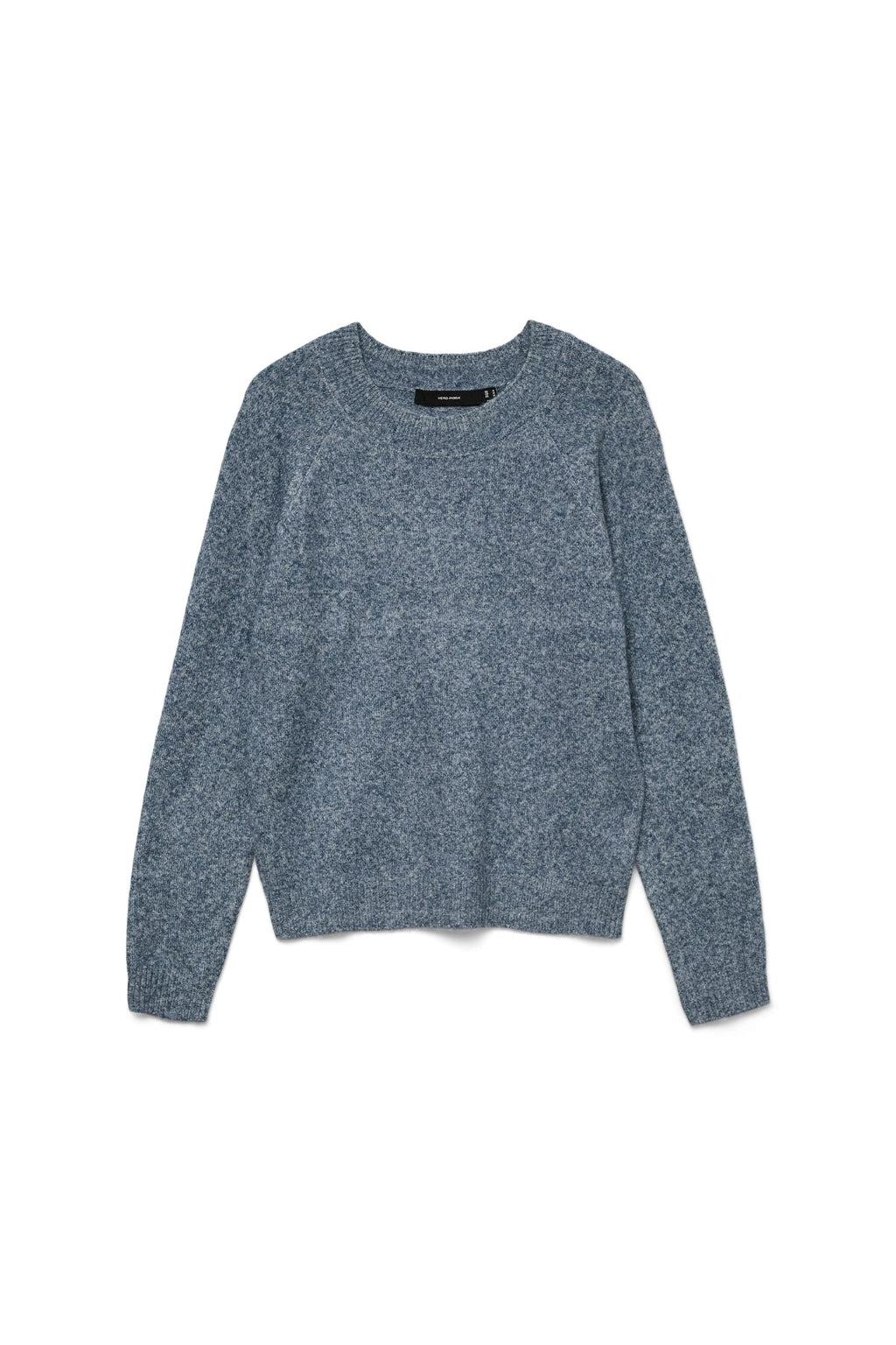 Doffy O-Neck Blus - Mörk Denim med Vit Melange