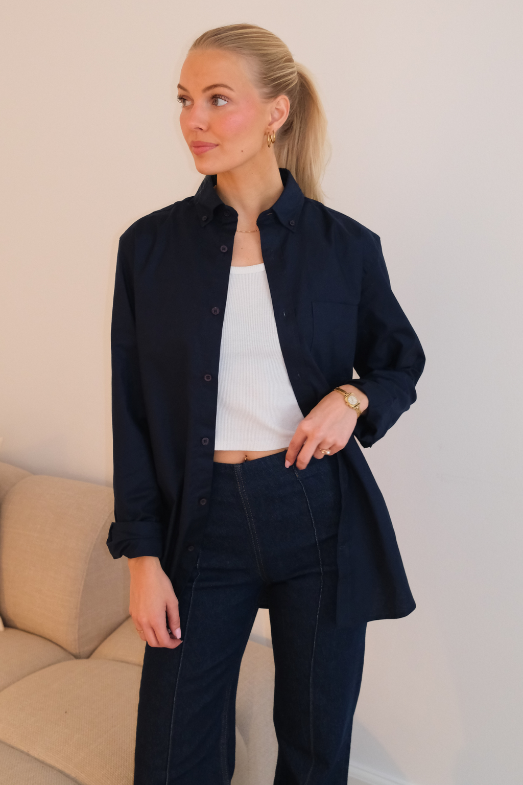 Boyfriend Oxfordskjorta - Navy