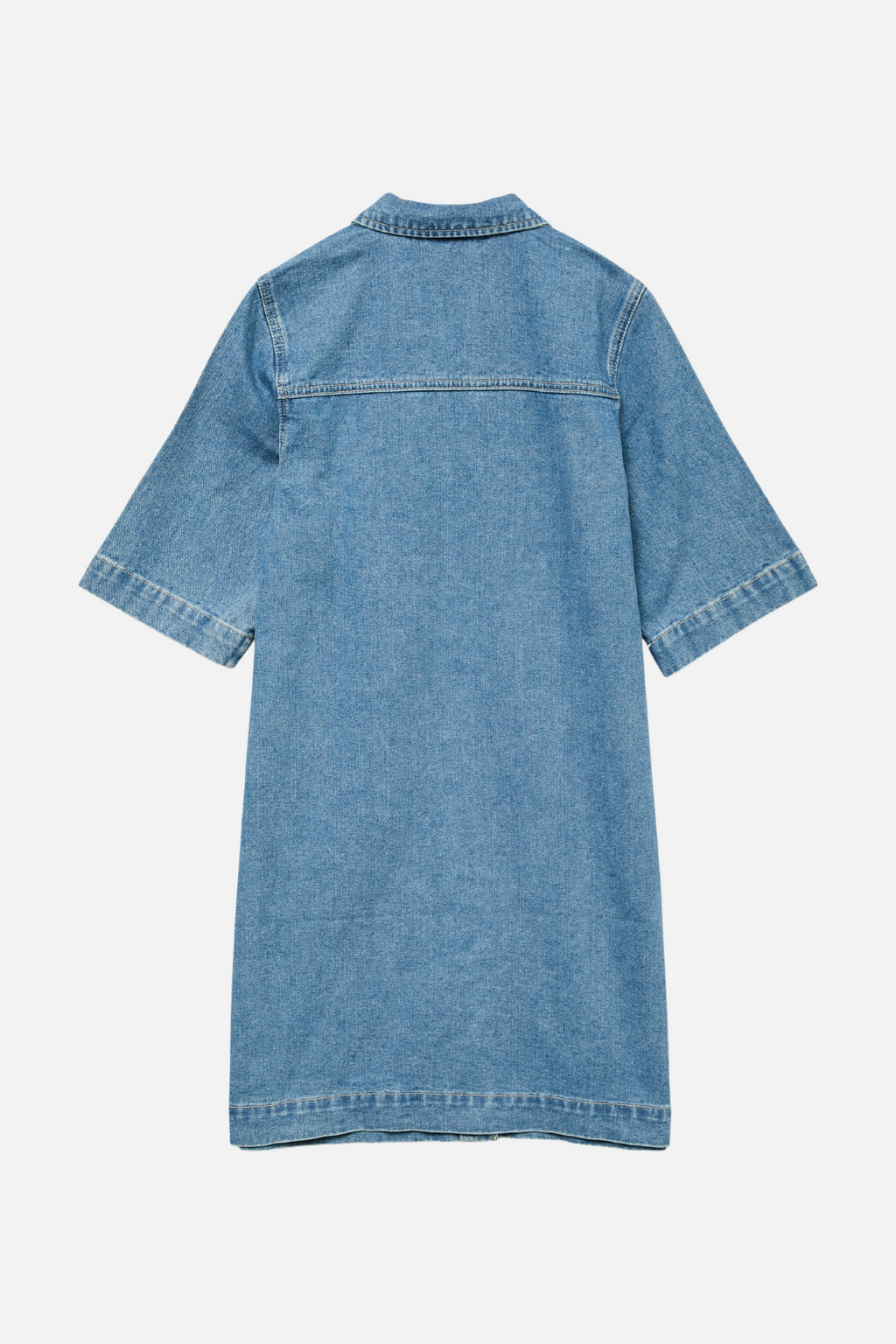 Fenja Kort Denimklänning - Mellanblå Denim