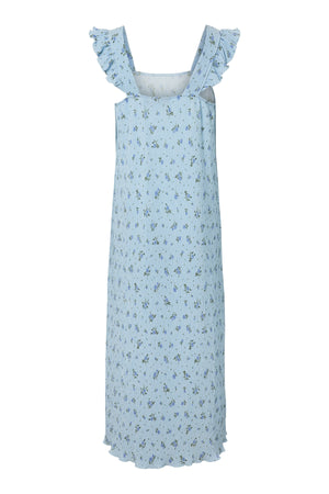 Flora Bandklänning med Volang - Cashmere Blue
