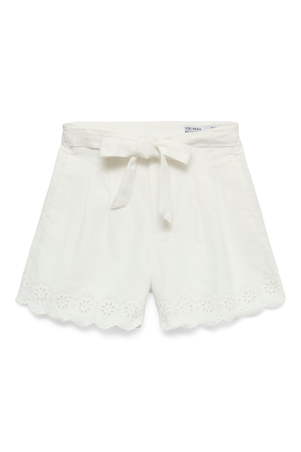 Airla Loose Color Brod Shorts - Vit