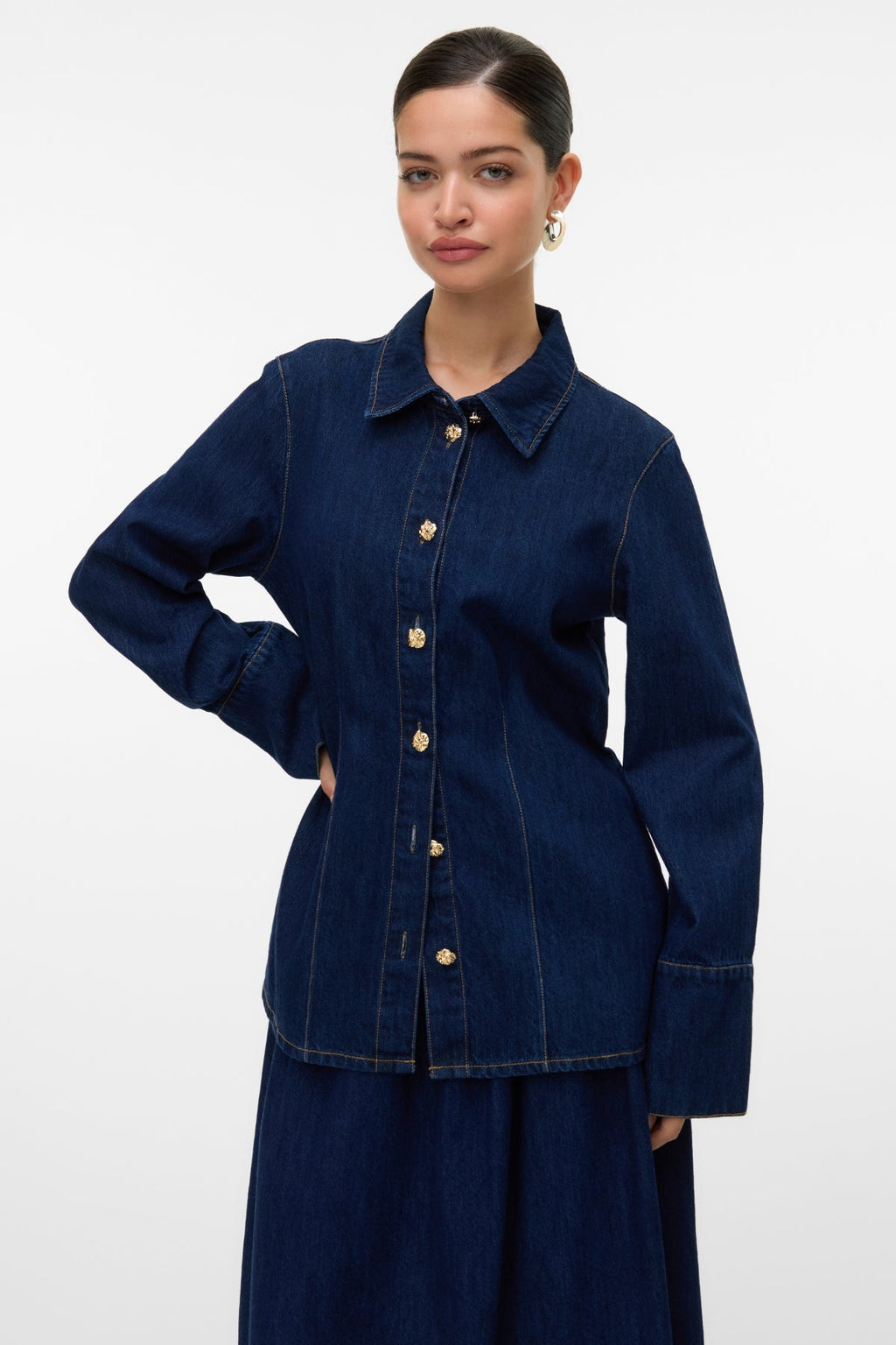 Nikka Jeansskjorta - Mörkblå Denim