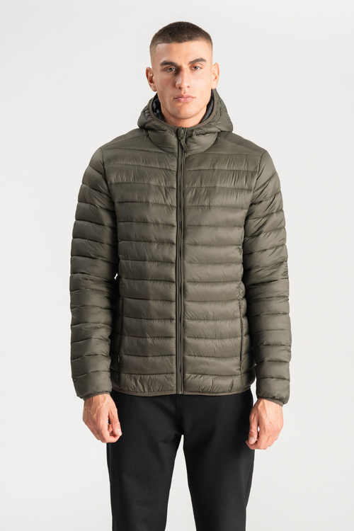 Hooded Light Puffer Jacka - Oliv