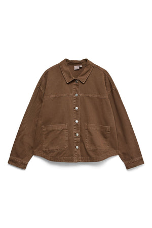 Jamie Denim Shacket Mix - Kakaobrun: Tvättad