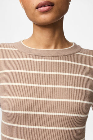 Mira New O-Neck Knit - Greige/Björk