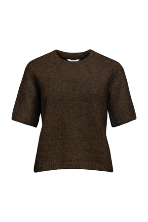 Aggia S/S Stickad Pullover - Sälbrun