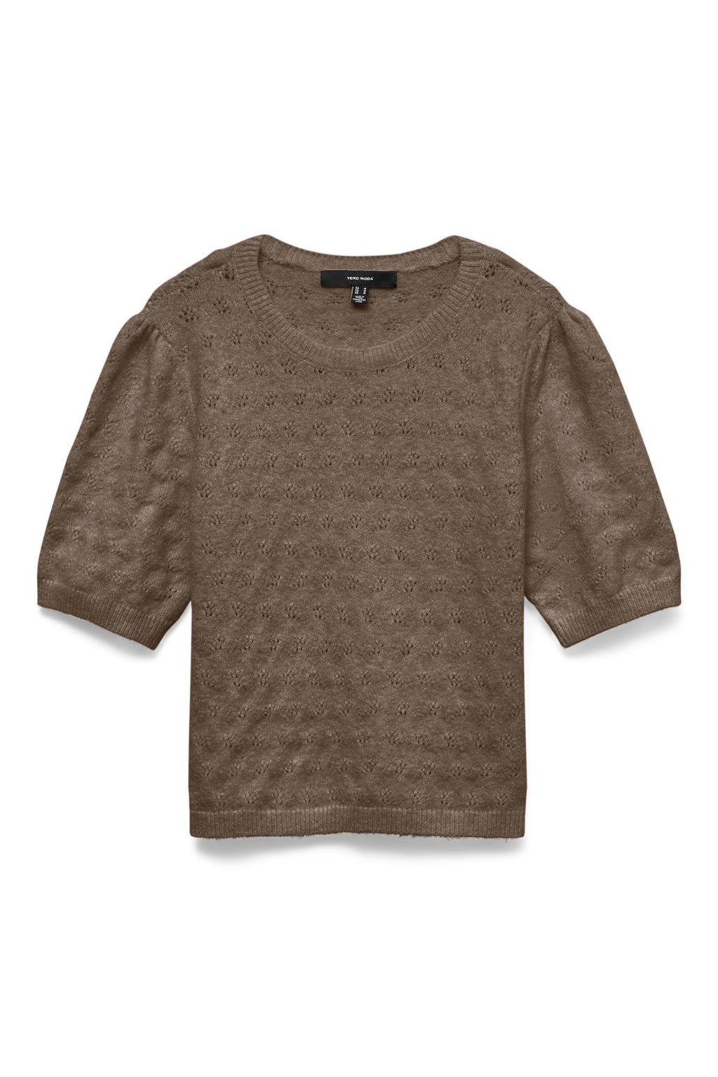 Doffy Stitch O-Neck Pullover - Chocolate Torte - Black Melange - TEESHOPPEN
