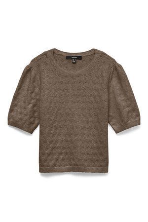 Doffy Stitch O-Neck Pullover - Chocolate Torte - Black Melange - TEESHOPPEN