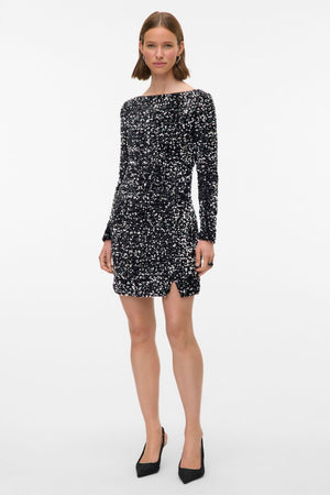 Bella Kort Klänning - Svart Silver