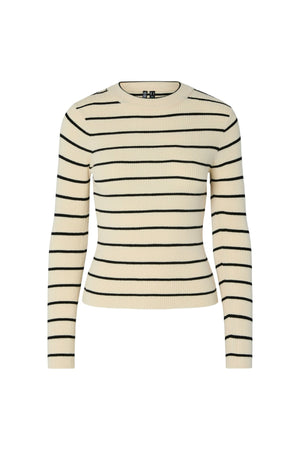 Mira New O-Neck Knit - Björk/Svart