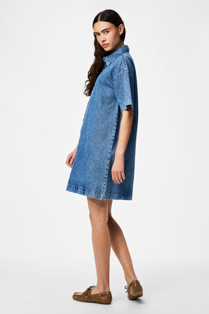 Sky A-Shape Denimklänning - Medium Blue Denim