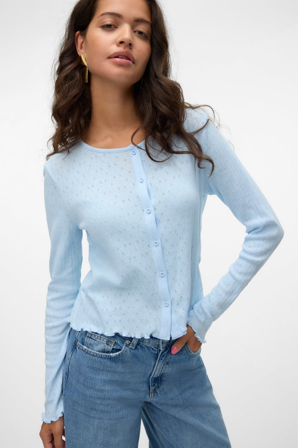Isa O-Neck Cardigan - Nantucket Breeze