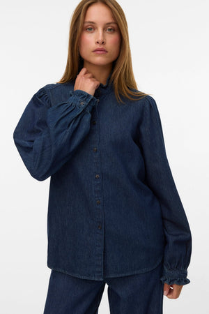 Atla Volang Denimskjorta - Mörkblå Denim